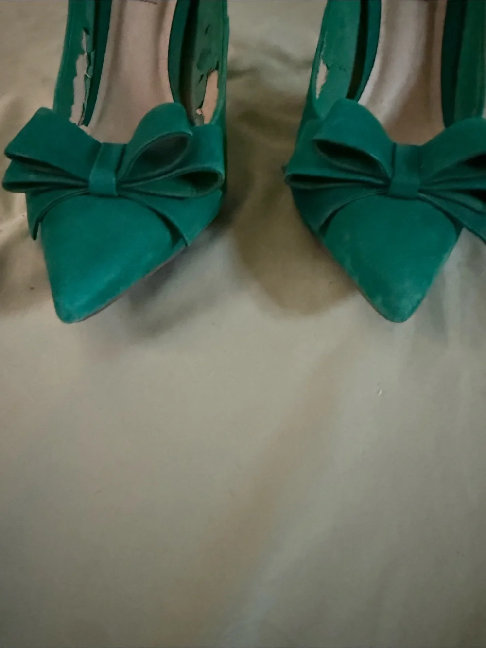 Teal Bow Pointed-Toe Pumps - STEVEN